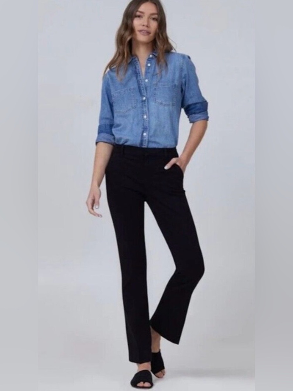 NWT LILA RYAN The Jenalyn Black Boot-Cut Trouser Pants Size 8